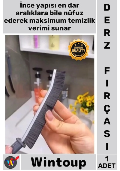 Derzfırçası Banyo Mutfak Pencere Rayı İnce Ergonomik Sap Dayanıklı Derz Detay Temizlik Fırçası