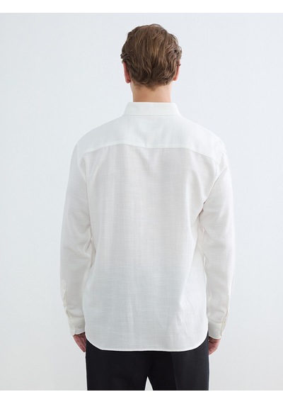 Lcw Vision Beyaz Regular Fit Armürlü Erkek Basic Gömlek