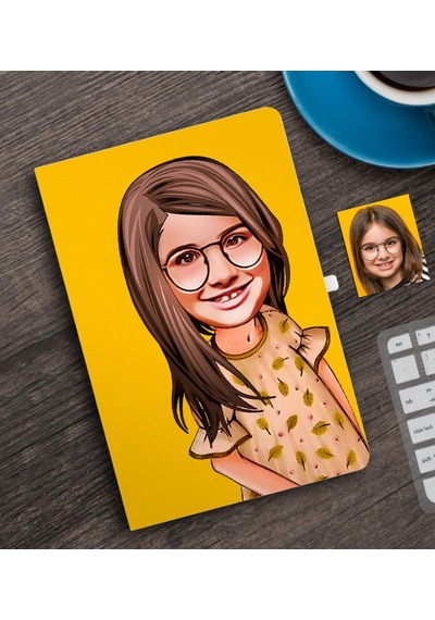 Kişiye Özel Kız Çocuk Karikatürlü Defter-8 Çok Renkli