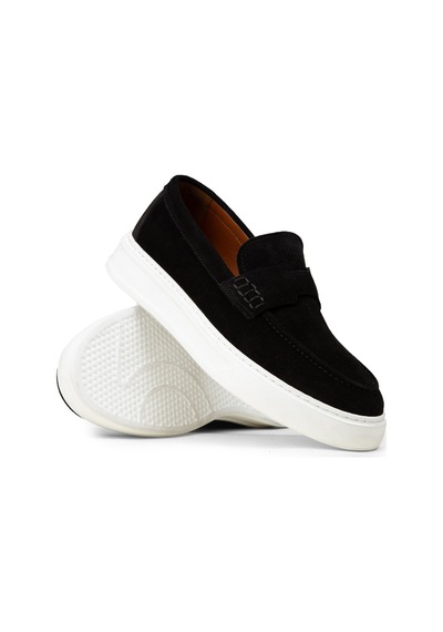 Deery Erkek Hakiki Süet Siyah Loafer Ayakkabı - 02043msyhp02