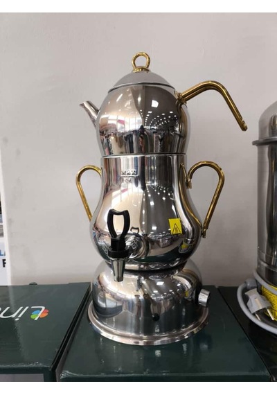 Lines Şahmeran Elektrikli Semaver Altın-gold Kulp Çok Renkli