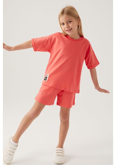 Rolypoly Kız Çocuk Pembe Şort Takım Rp3416-c-v1 Pempe