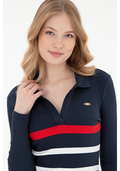 U.S. Polo Assn. Kadın Lacivert Çizgili Polo Yaka Mini Boy Örme Elbise 50299045-VR033 U.S. Polo Assn. Kadın Lacivert Çizgili Polo Yaka Mini Boy Örme Elbise 50299045-VR033