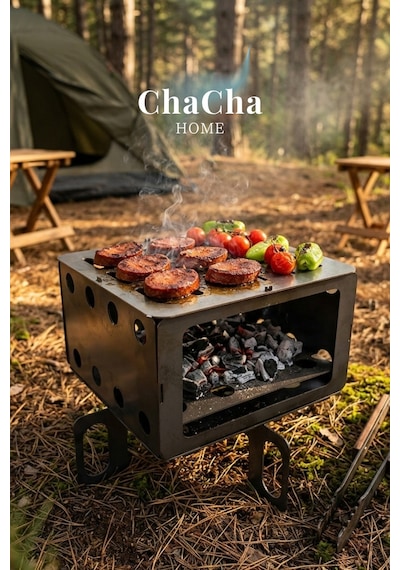 Chacha Home Taşınabilir Katlanabilir Kamp Ocağı & Mangal Paslanmaz Çelik Izgara, Portatif Outdoor Bbq Diğer
