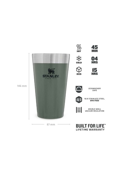 Stanley Adventure Vakumlu Soğuk İçecek Bardağı 0.47 Lt Yeşil Siyah