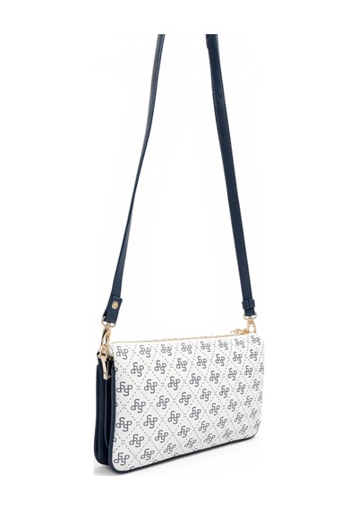 Silver & Polo Silver Polo Beyaz - Lacivert Monogram Kadın Çapraz Çanta Sp1291