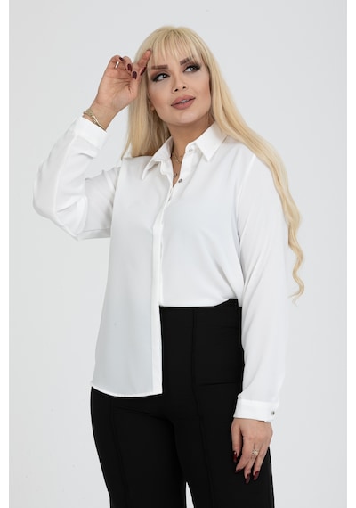 Pera Moda Jessica Büyük Beden Gömlek Beyaz