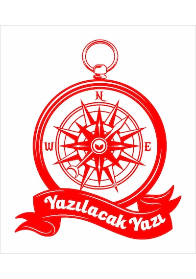 Kişiye Özel Pusula Sticker - Araba Oto Motosiklet Karavan Cam Sticker - 00083 80 Cm