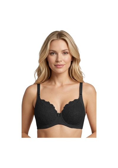 Cottonill Bra - Elora Siyah Büyük Beden Dantelli Balenli Minimizer Ayarlanabilir Askılı Kadın Sütyen Cottonill Bra - Elora Siyah Büyük Beden Dantelli Balenli Minimizer Ayarlanabilir Askılı Kadın Sütyen