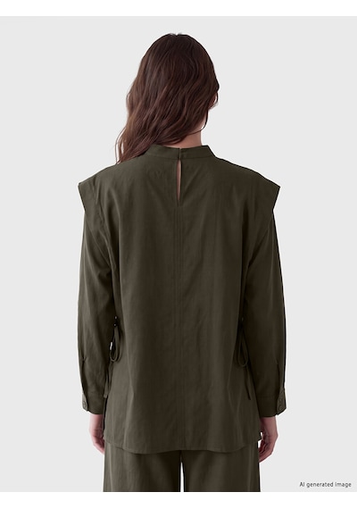 Lcw Modest Haki Dik Yaka Kadın Tunik