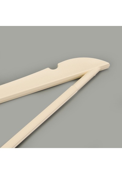 Living Ahşap Görünümlü 3'lü Plastik Askı - Krem - 43x23 Cm Çok Renkli