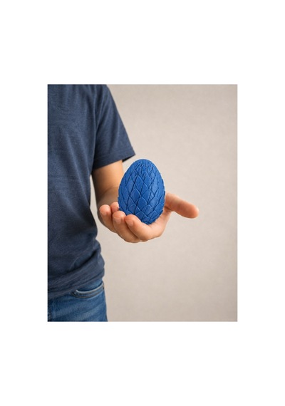 Alvera Dönüşen Ejderha Yumurtası 3d Baskı Twisty Fidget Oyuncağı-mavi