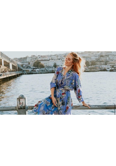 Elli2 Atlantis Zebra Kimono Mavi