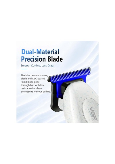 Şarjlı Tıraş Makinesi V-887t - 9000 Rpm 240 Dakika Profesyonel Trimmer - Beyaz