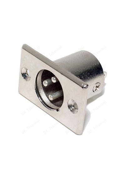 Panel Montajlı 3 Pin XLR Erkek Şase Konnektör