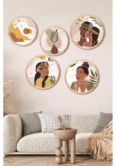 Notpa Dekorize Mdf 5 Parça Çerçeve Görünümlü Tablo Set 5006, 8692016031622 Çok Renkli