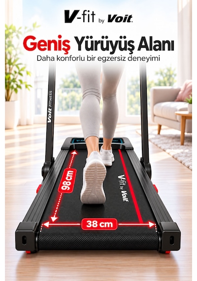 Voit Flow Katlanabilir Koşu Bandı 15 Kademe Otomatik Eğim Bluetooth 2 Hp Brushless Motor