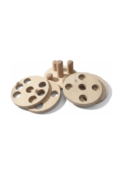 Ahşap Eğitici Dikey Silindir Puzzle Model Yapboz