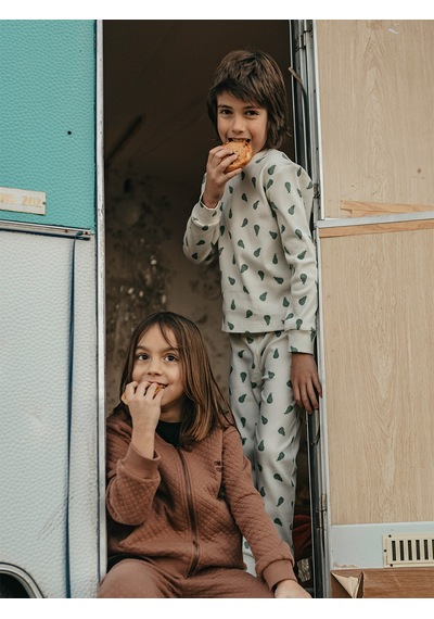 Antebies Organik Gri Yeşil Erkek Çocuk Pijama Takımı Renkli