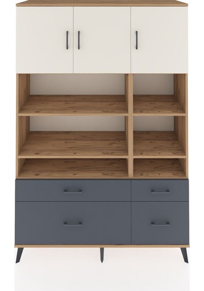 Hyperion Dolap 10 Raflı 4 Çekmeceli 3 Kapaklı 132x44x195 Çam-aytaşı/antrasit Aytası/antrasıt Hyperion Dolap 10 Raflı 4 Çekmeceli 3 Kapaklı 132x44x195 Çam-aytaşı/antrasit Aytası/antrasıt