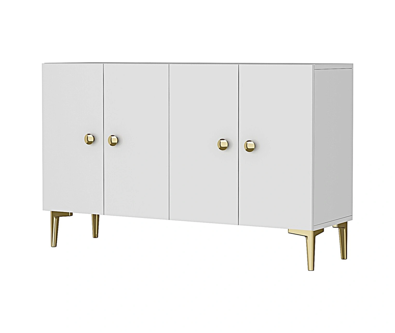 Ka1204bg Sımple120 Konsol, Kahve Köşesi Ve Tv Sehpası Beyaz-gold 120cm Beyaz