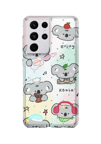 Samsung Galaxy S21 Ultra Uyumlu Baskılı Şeffaf Telefon Kılıfı Koleksiyon: Cute Animals 8