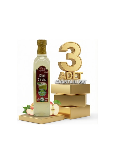Afia Elma Sirkesi Cam Şişe 3x500 Ml