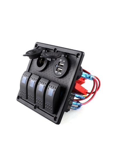 Bfy Switch Panel 4'Lü Usb 12V Çakmaklık