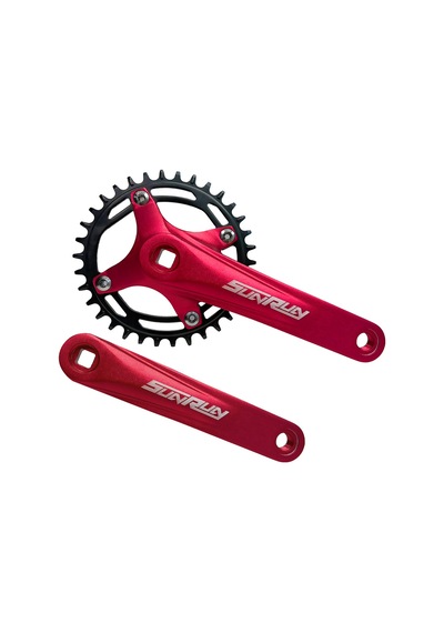 Sunrun Kırmızı 34t Tek Yaprak 7-8-9-10s Aynakol Kare Mil Uyum 170mm