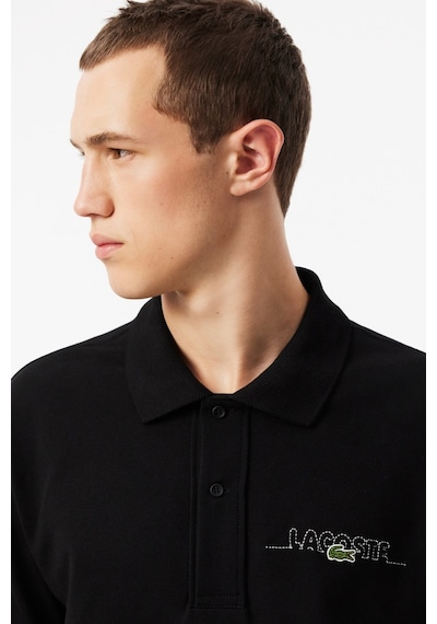 Lacoste Classic Fit Polo T-shirt Erkek Polo Yaka Tişört Siyah