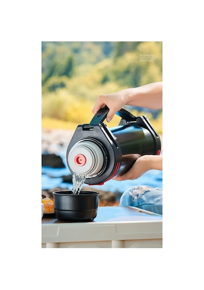 Kamp Dağ Balıkçılık Trekking Piknik Büyük Boy Termosu 4 Litre Çelik 48 Saat Sıcak Soğuk Muhafazalı Gri