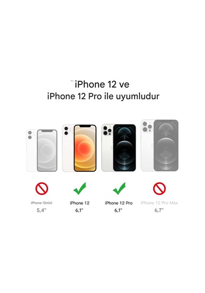 Apple Uyumlu iPhone 12 Şeffaf Magsafe Kılıf Şeffaf
