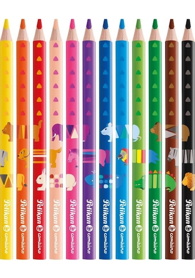 Pelikan Combino 12'li Jumbo Kuru Boya Kalemi / 811194 Çok Renkli
