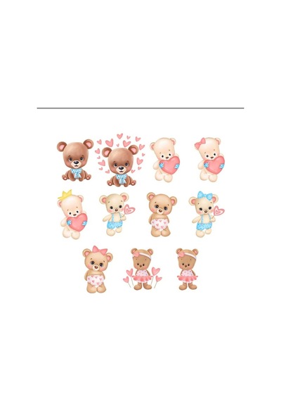 Tatlı Sevimli Ayıcıklar Sticker Set