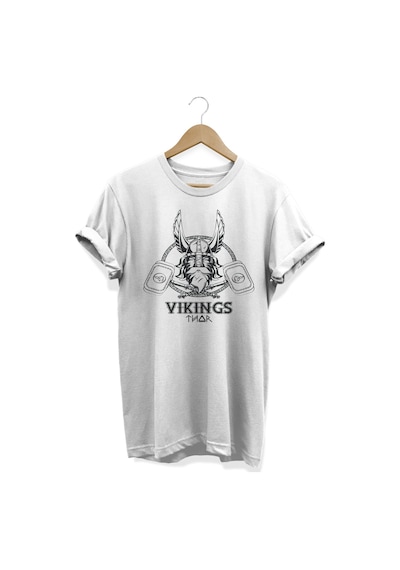 Wikings Baskılı Beyaz T-shirt Beyaz