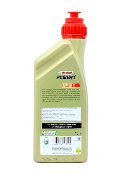 Castrol Power 1 4T 15W-50 Yarı Sentetik Motor Yağı 1 L