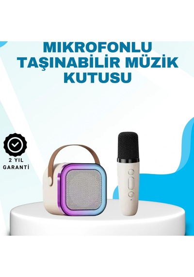 Bluetooth Karaoke Hoparlör Ve Mikrofon Seti Kablosuz, Taşınabilir, 10 20w