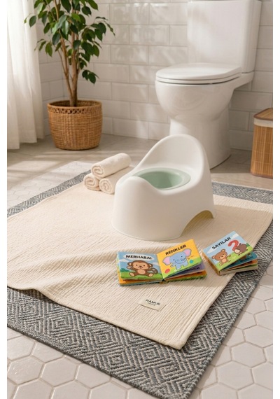 Müslin %100 Pamuk Emici Sıvı Geçirmez Bebek Çocuk Banyo Klozet Lazımlık Tuvalet Eğitim Pedi