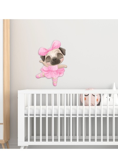 BK Gift Tatlı Köpek Tasarımlı Çocuk Odası Ahşap Duvar Süsü-2