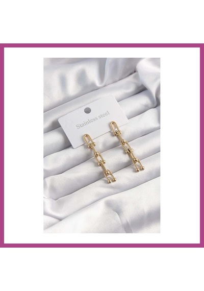 Gees Global 316l Çelik Gold Renk Sallantılı Model Küpe Gbzs