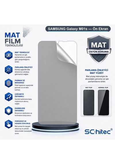 Samsung Galaxy M01s Uyumlu Ön Yüzey Mat Hidrojel Ekran Koruyucu 74011636