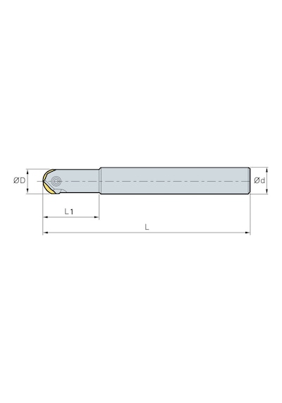 Mertsan Küresel Saplı Tarama Freze Kafası D010, 10x140 Mm Takım Ölçüsü, WPR 10 Kesici Uç Kullanır