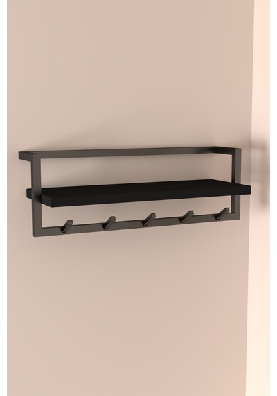 Aju Portmanto Duvar Askılığı Modern Metal Askılık Hol Koridor Mutfak Banyo Havlu Elbise Anahtar Askı Siyah
