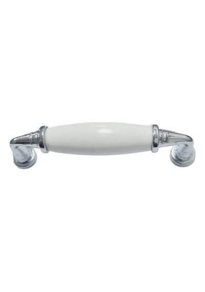Porselen Beyaz Kulp Krom Ayak 96 Mm / 5 Adet Krom