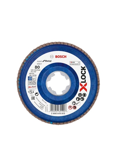 Bosch X-lock Flap Disk 115 Mm 80 Kum Plastik Taban X551 2608619813