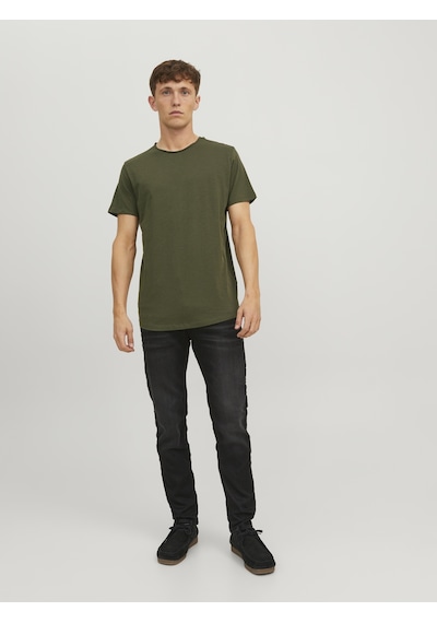 Jack & Jones Erkek Bisiklet Yaka Basic Tişört - Basher Forest Night