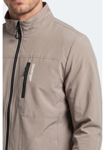 Slazenger Corral I Erkek İçi Polarlı Rüzgar Ve Su Geçirmez Softshell Bej Mont & Kaban