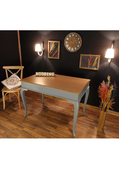 Wooding-Mobilya Wooding 100 Cm Masif Gri Naturel Yemek Masası