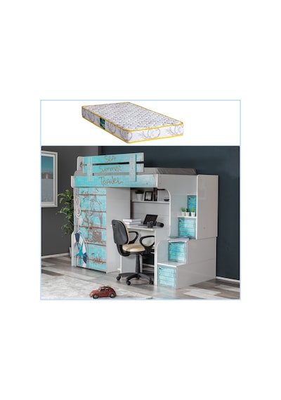 Setaymobilya Ranza, Summer Ranza Çalışma Masası 2 Kapaklı Dolap+ Comfort Yatak