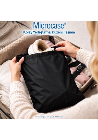 Microcase Su Geçirmez İpli Ayakkabı Eşya Düzenleyici Seyahat Çantası Hurç 50 X 40 Cm 5 Adet Al5505 Siyah